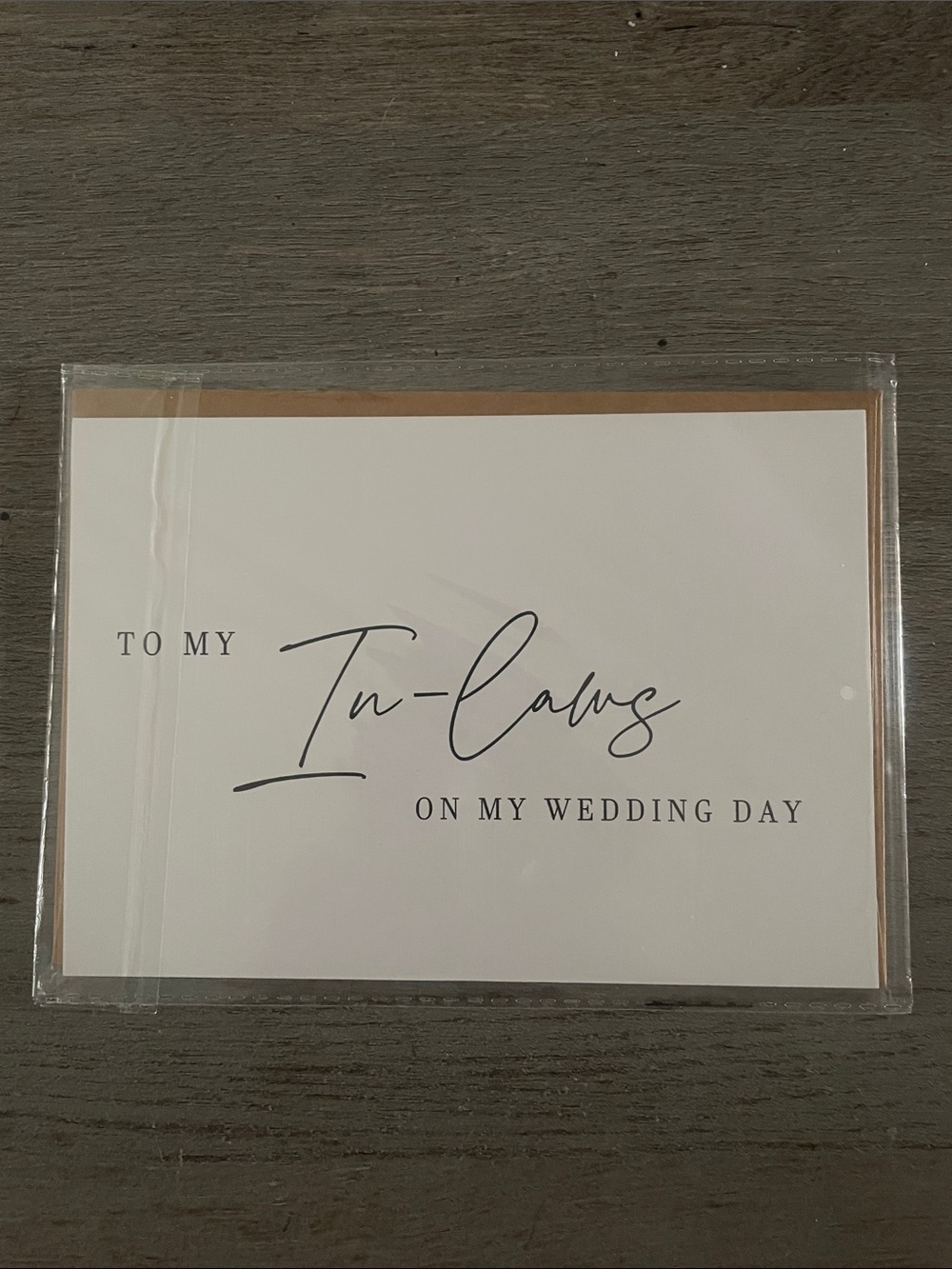 To My In-Laws Wedding Card with Brown Envelope